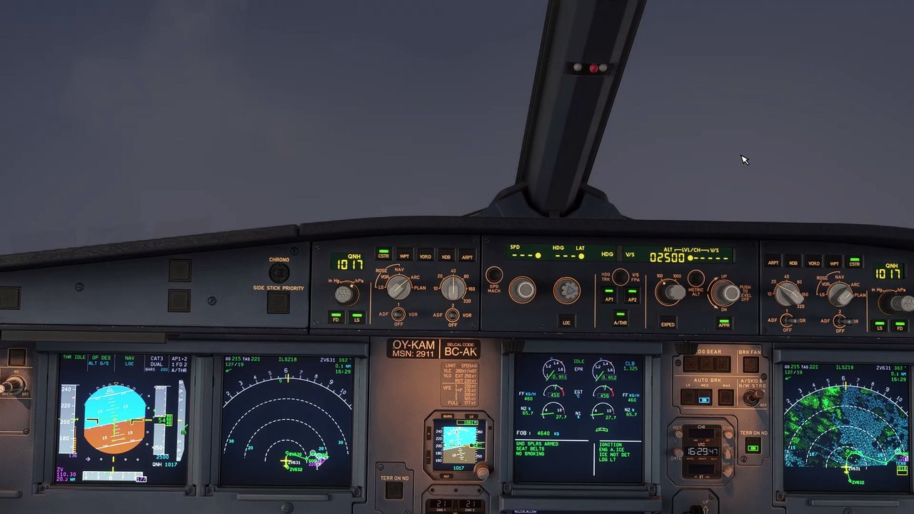 MSFS A320 FÉNIX V2 IAE SAS atterro RWY 18 ENZV BEGO2S TRANS GOGUT