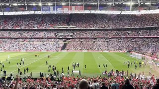 Southampton celebrate promotion as Leeds United look dejected