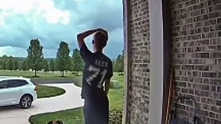 Boy and Brave Dog Check Out Lightning Storm