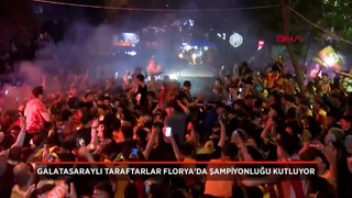 Galatasaray taraftarı Florya'da şampiyonluğu kutluyor