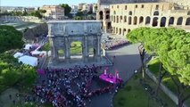 Cycling - Giro d'Italia 2024 - Tadej Pogacar, Antonio Tiberi, Jonathan Milan, Decathlon AG2R La Mondiale... all the images of the Giro's final podium