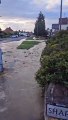 Burst water main damages road in Peterborough