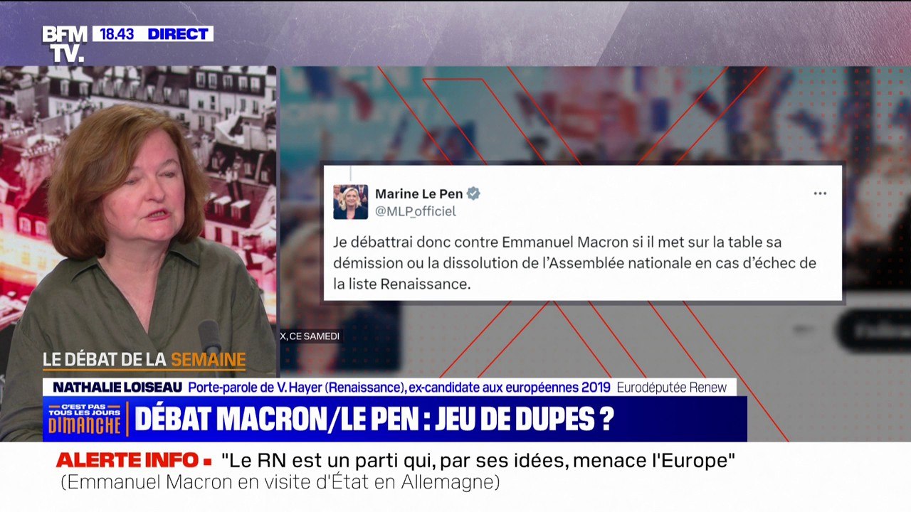 Nathalie Loiseau: "Si un responsable politique devait quitter la vie politique à chaque fois qu'il perd une élection, Marine Le Pen ne serait plus dans la vie politique"