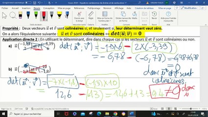 Première spécialité - Vecteurs colinéaires