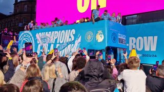 Man City celebrate fourth consecutive title with open-top bus parade
