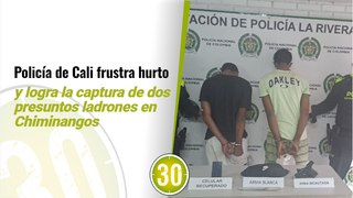 Video Policía de Cali frustra hurto y logra la captura de dos presuntos ladrones en Chiminangos