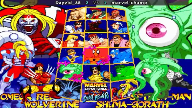 Marvel Super Heroes Vs. Street Fighter - Dayvid_85 vs marvel-champ
