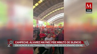 Jorge Álvarez Máynez pide un minuto de silencio durante su visita en Campeche