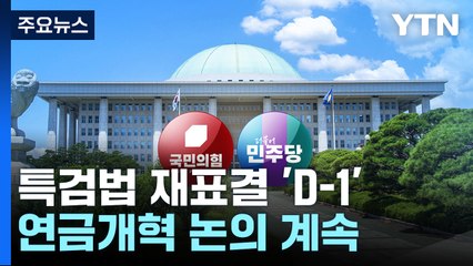 '채 상병 특검' 재표결 D-1...'연금개혁' 여야 평행선 / YTN