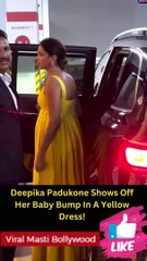 Deepika Padukone Shows Off Her Baby Bump In A Yellow Dress!