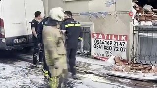 İstanbul'da rögar patladı; apartmanın duvarları çöktü