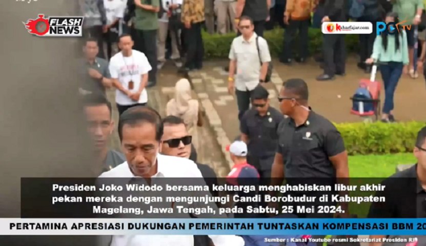 Presiden Jokowi Kunjungi Candi Borobudur Sambil Berakhir Pekan Bareng keluarga