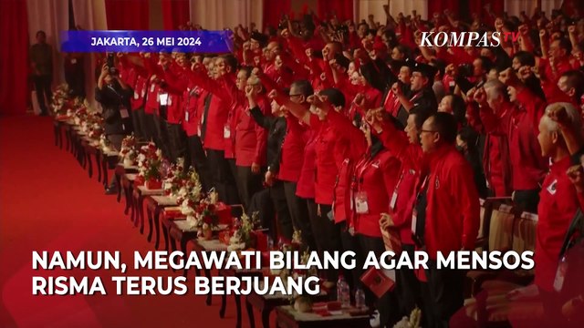 Kelakar Megawati saat Sapa Mensos Risma di Rakernas PDIP: Menteri Sosial yang Cengeng