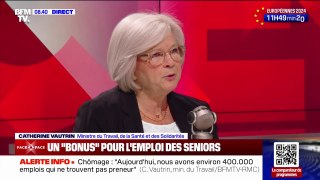 Chômage: la ministre du Travail évoque une indemnité pour les seniors acceptant un emploi moins bien payé