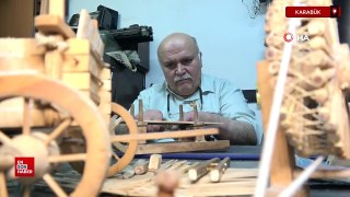 Karabük'te 40 yıllık kasap yaptığı oyuncakları dükkanında sergiliyor