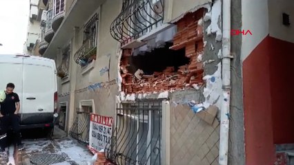 Esenler'de rögarda yaşanan patlamada dairenin duvarı yıkıldı