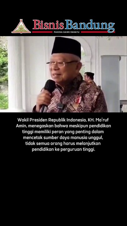 Wapres Ma’ruf Amin: Kuliah itu Penting, tapi Tidak Harus untuk Semua Orang