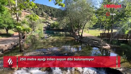 Esrarengiz göl! 250 metre aşağı inilen suyun dibi bulunamıyor