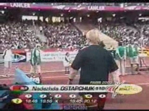 Athlé mondiaux paris 2003 poids féminin finale