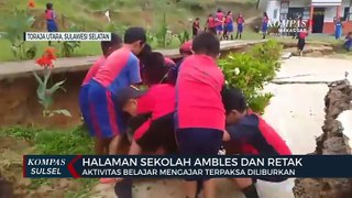 Halaman Sekolah SD di Toraja Utara Ambles Dan Retak