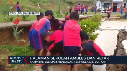 Halaman Sekolah SD di Toraja Utara Ambles Dan Retak