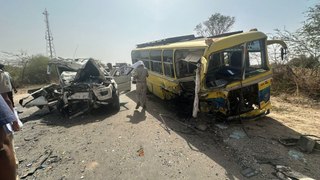 Rajasthan accident: कार और बस में भीषण भिड़ंत, एक की मौत, 3 गंभीर घायल