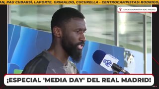 Rüdiger atiende a los medios en el 'Media Day'
