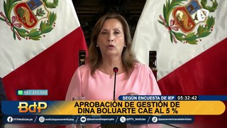 Popularidad de Dina Boluarte en el piso: solo 5% de peruanos aprueba su gestión, según IEP