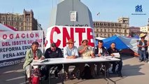 CNTE no retirará plantón del Zócalo pese a cierre de campaña de Sheinbaum