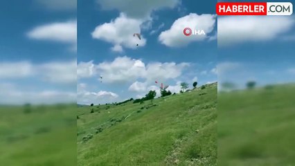 Ankara'da birbirine dolanan paraşütler yere çakıldı: 1 ölü 2 yaralı