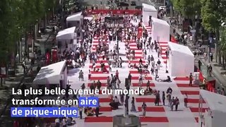Un pique-nique géant rassemble 4.000 personnes sur les Champs-Elysées