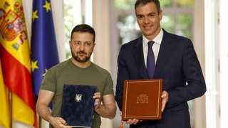Pedro Sánchez y Volodímir Zelenski firman un acuerdo bilateral en materia de seguridad y defensa