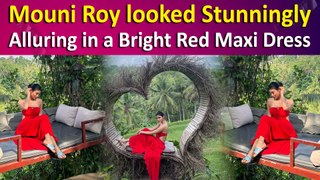 Mouni Roy serves Vacation Fashion Perfection in vibrant Red Tube Dress