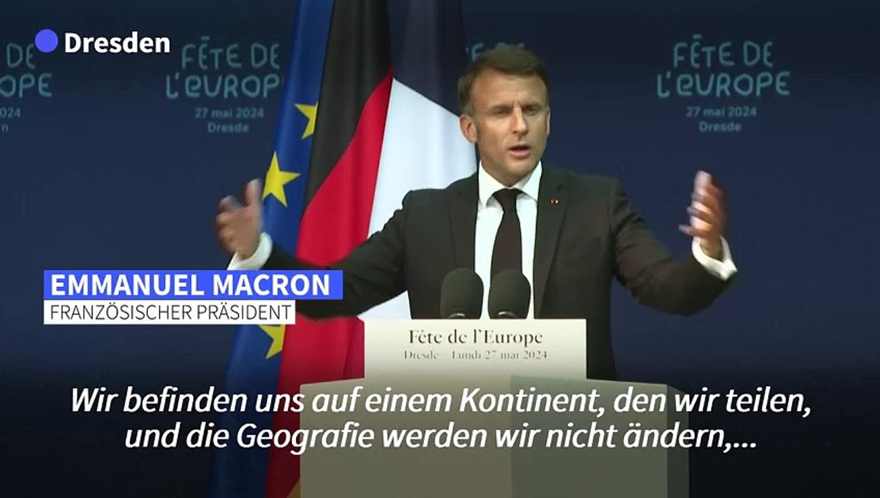 Macron in Dresden: 'Europa muss für eigene Sicherheit und Verteidigung sorgen'