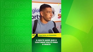 Diego Souza diz estar na torcida para que Philippe Coutinho volte ao Vasco
