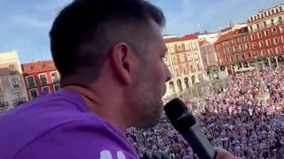 El cántico de Pezzolano dimisión en la celebración del Valladolid