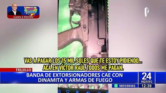 Extorsión en Trujillo: detienen a dos sujetos con explosivos, armas de fuego y dinamita