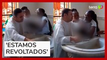Padre dá 'puxão' em bebê durante batizado na Serra do Rio