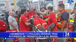 Avenida Brasil: Choque entre patrullero policial y ambulancia deja cinco heridos