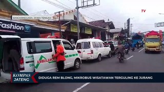 Diduga Rem Blong, Mikrobus Wisatawan Terguling ke Jurang