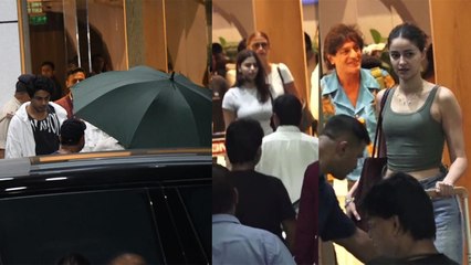 IPL 2024 जीतकर वापस Mumbai लौटे Shah Rukh Khan और उनकी Family, Ananya Pandey भी दिखी खुश