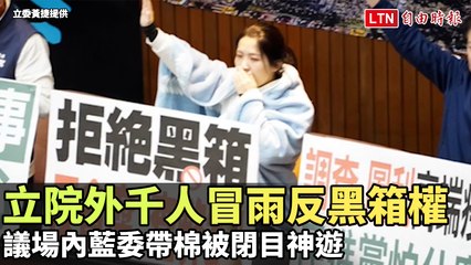 立法院激烈對決！千人冒雨抗議黑箱擴權，藍委閉目神遊引熱議 🚶‍♂️