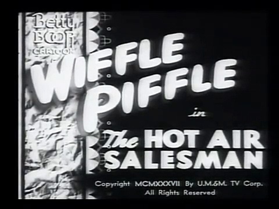 Betty Boop (1937) The Hot Air Salesman, animated cartoon character designed by Grim Natwick at the request of Max Fleischer.