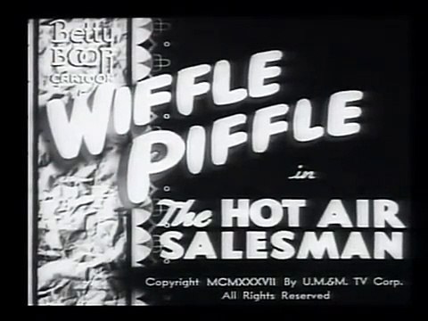 Betty Boop (1937) The Hot Air Salesman, animated cartoon character designed by Grim Natwick at the request of Max Fleischer.