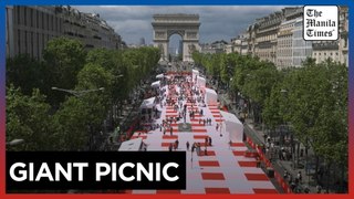 A giant picnic brings together 4,000 people on the Champs-Elysees