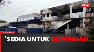 Kilang cat terbakar, penduduk sedia berpindah