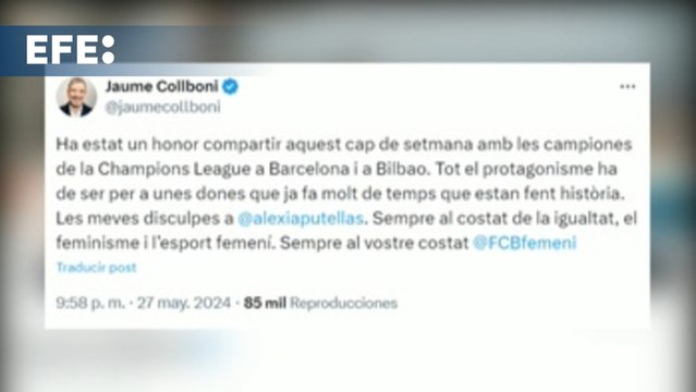 Collboni se disculpa con Putellas por la polémica en la recepción institucional al Barça