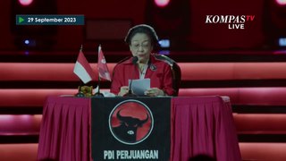 ARSIP KOMPASTV - Pidato Megawati di Rakernas IV PDIP Tahun Lalu, Dihadiri Jokowi dan Ganjar
