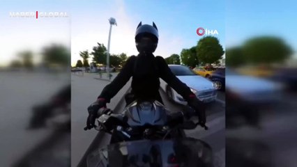 Maltepe'de motosikletli kaza yaptığı anları böyle kaydetti