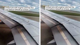 ビデオ：シカゴ空港で飛行機のエンジンが火を噴く
